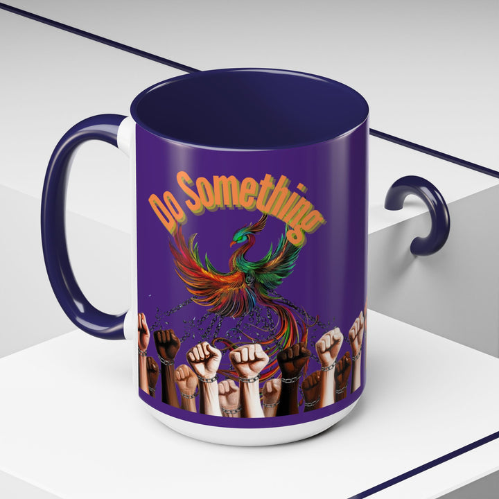 "Do Something" Phoenix & Fists Empowerment Coffee Mug –