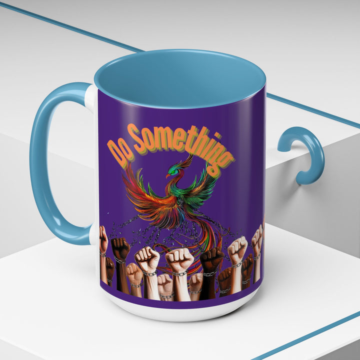 "Do Something" Phoenix & Fists Empowerment Coffee Mug –