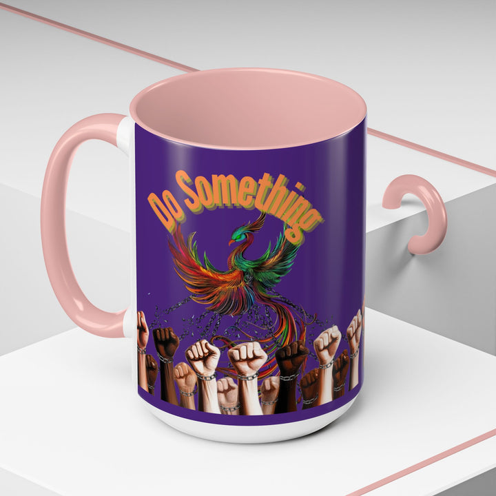 "Do Something" Phoenix & Fists Empowerment Coffee Mug –