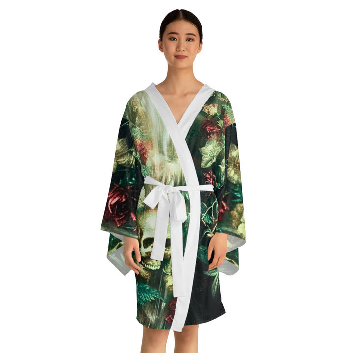 Ethereal Skeleton Long Sleeve Kimono Robe