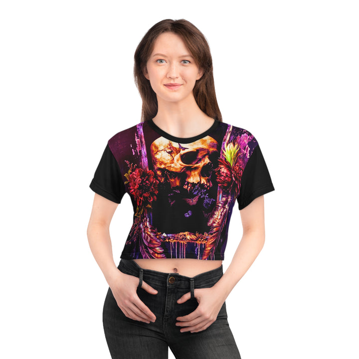 Framed Skull Crop Tee (AOP)