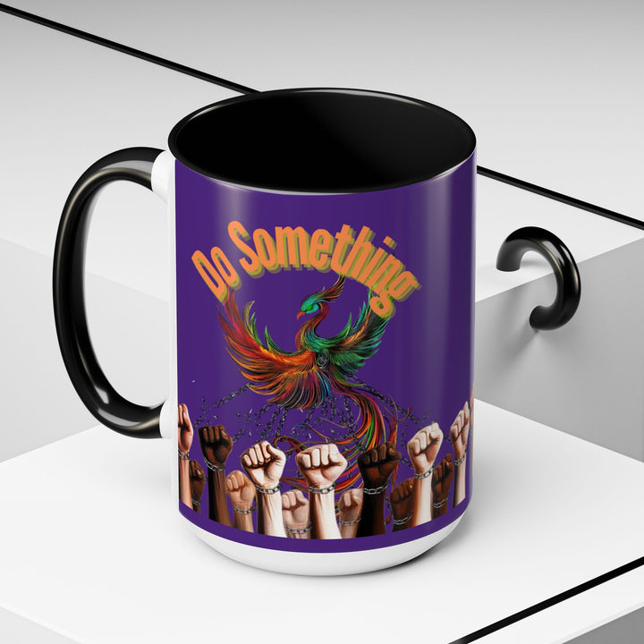 "Do Something" Phoenix & Fists Empowerment Coffee Mug –