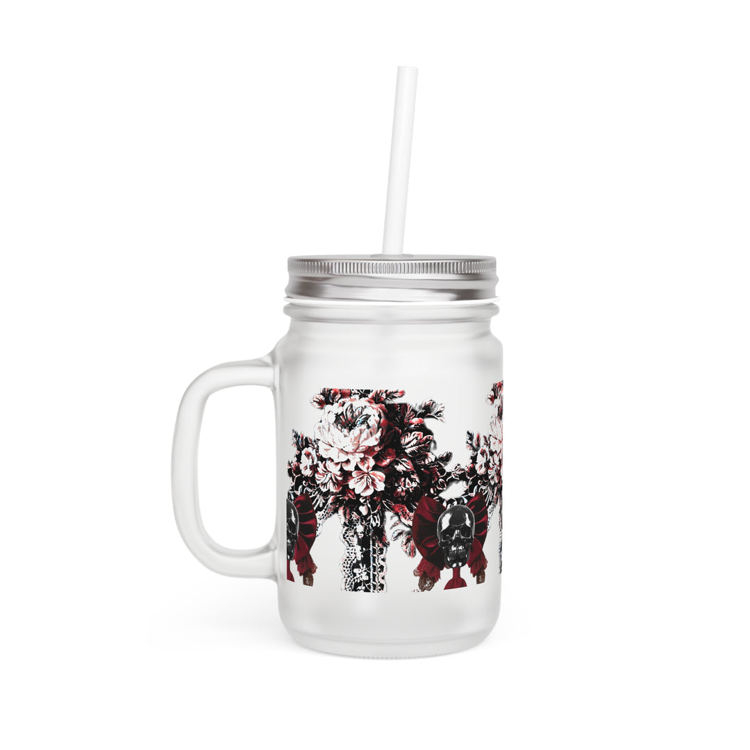 Skull and Lace Mason Jar
