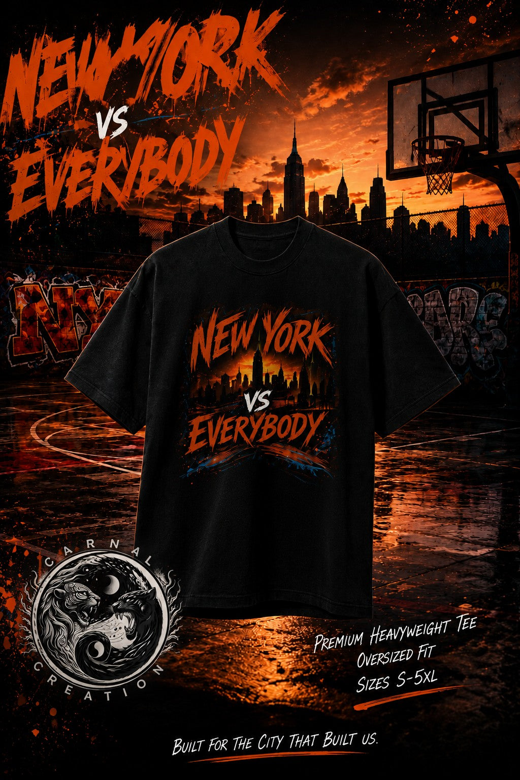 NEW YORK VS EVERYBODY - Premium Shaka Heavyweight Tee