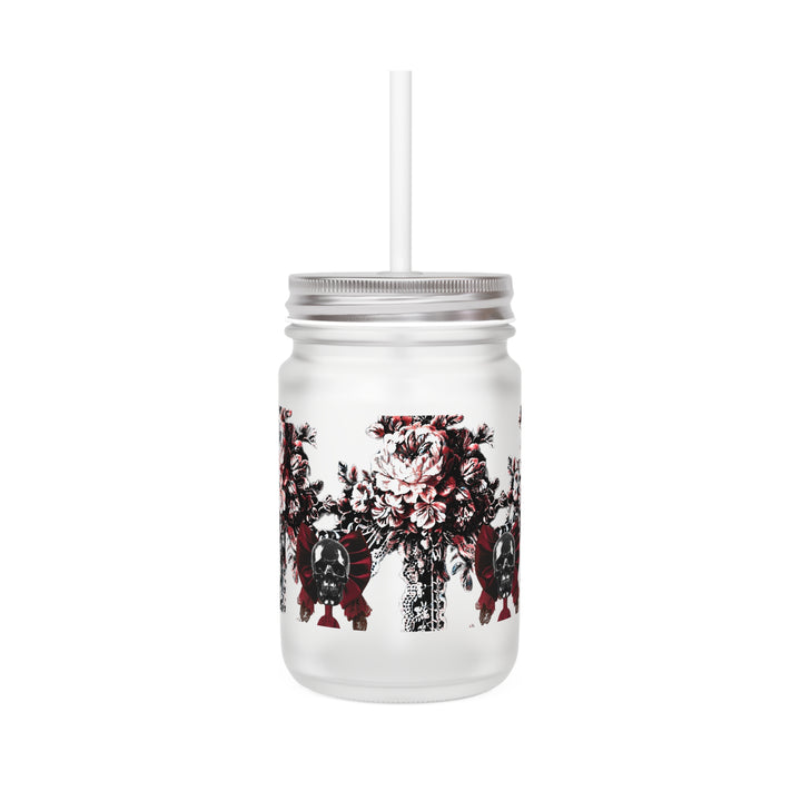 Skull and Lace Mason Jar