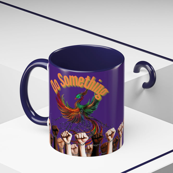 "Do Something" Phoenix & Fists Empowerment Coffee Mug –