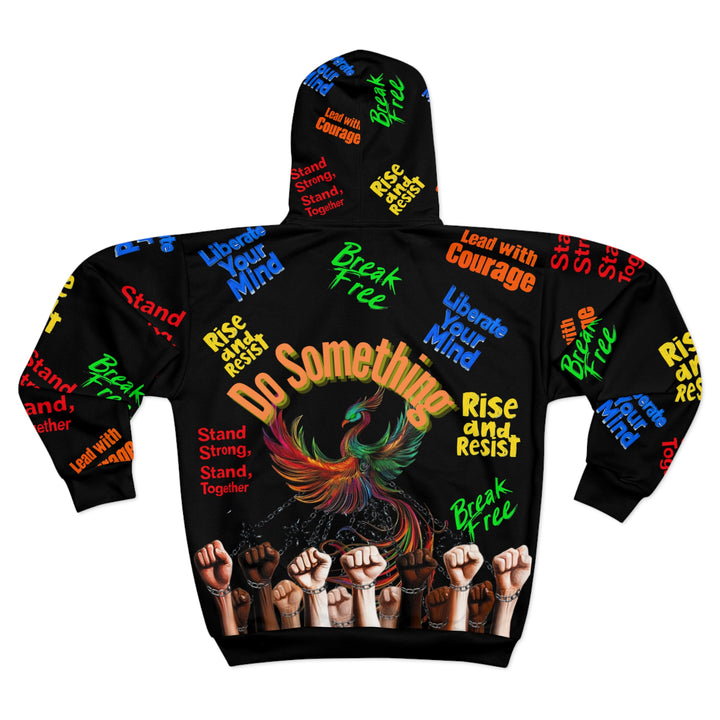 "Do Something" Phoenix Empowerment All-Over Print Hoodie – Rise & Resist Edition