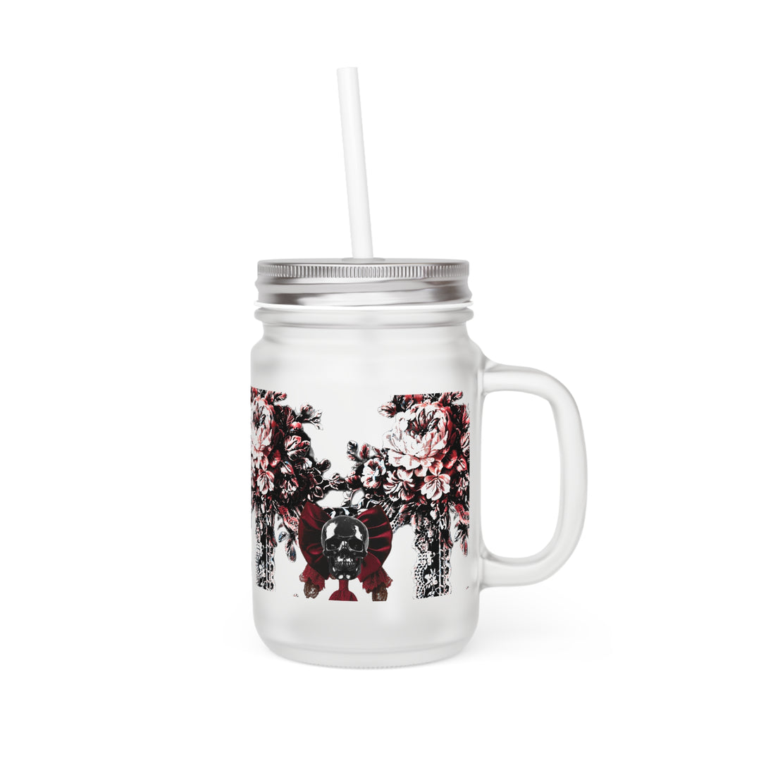 Skull and Lace Mason Jar