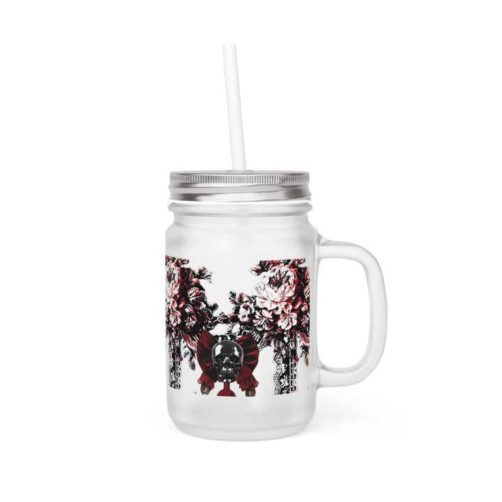 Skull and Lace Mason Jar