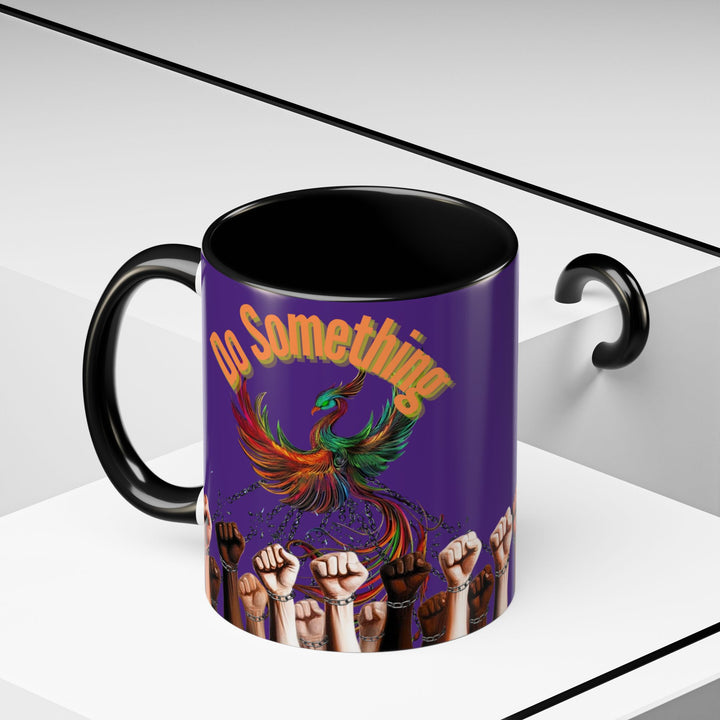 "Do Something" Phoenix & Fists Empowerment Coffee Mug –