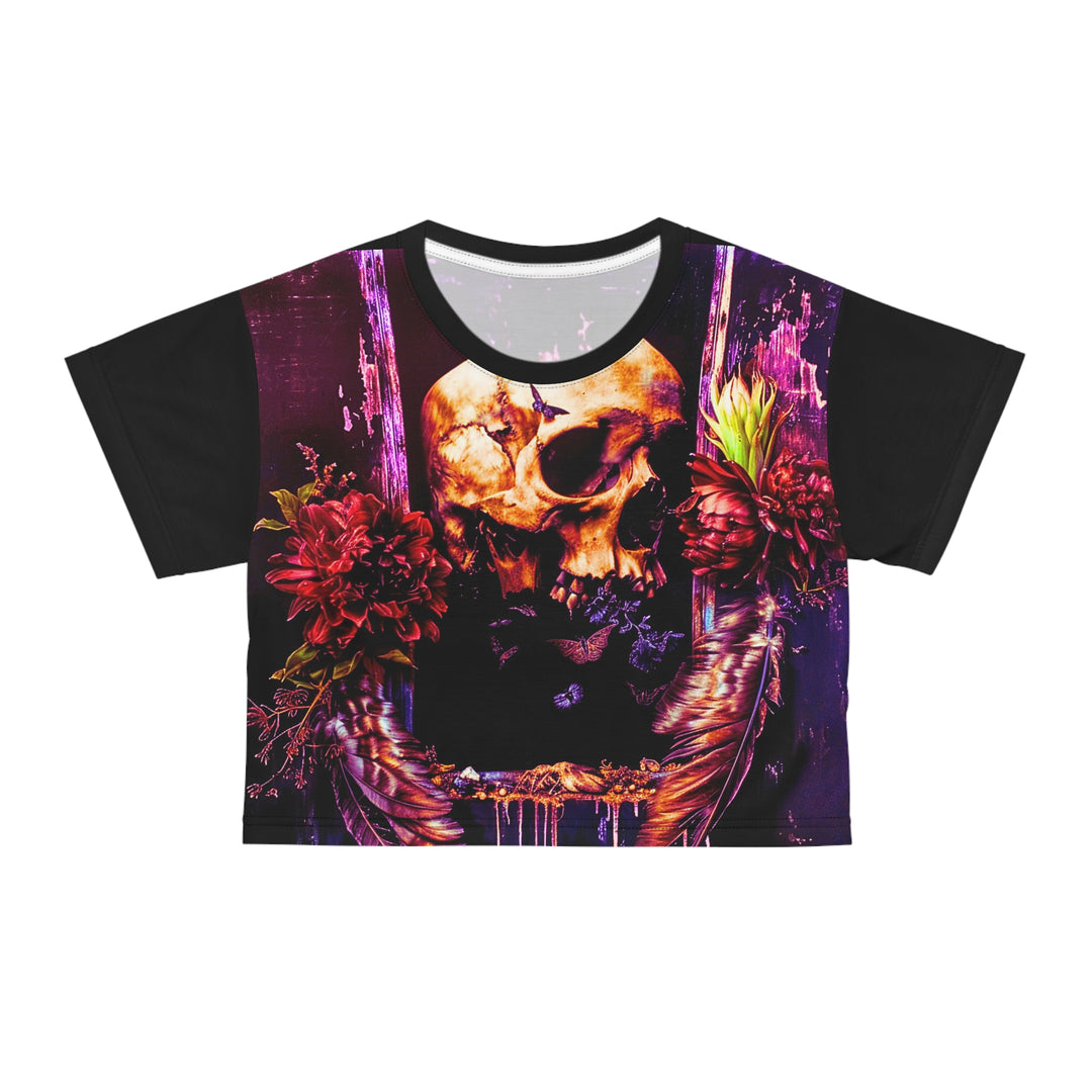 Framed Skull Crop Tee (AOP)