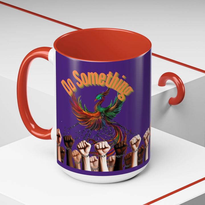 "Do Something" Phoenix & Fists Empowerment Coffee Mug –