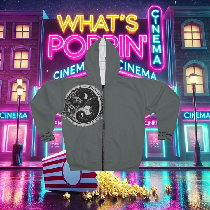 What's Poppin' Unisex Zip Hoodie V.2 (Grey)