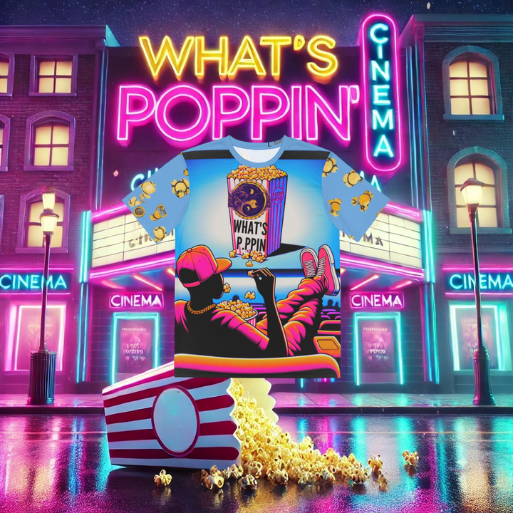 What's Poppin' Men's Polyester Tee V.1 (Light Blue)