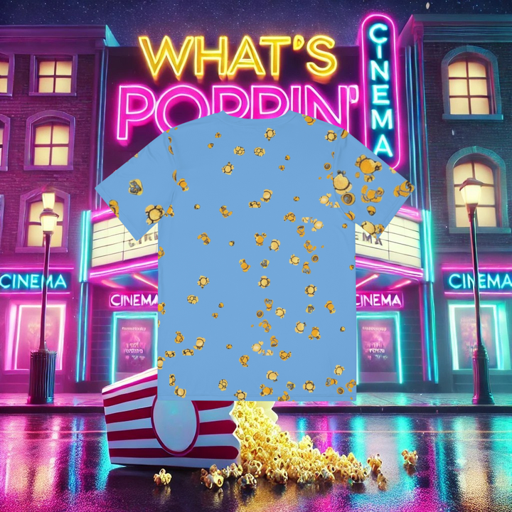 What's Poppin' Men's Polyester Tee V.1 (Light Blue)