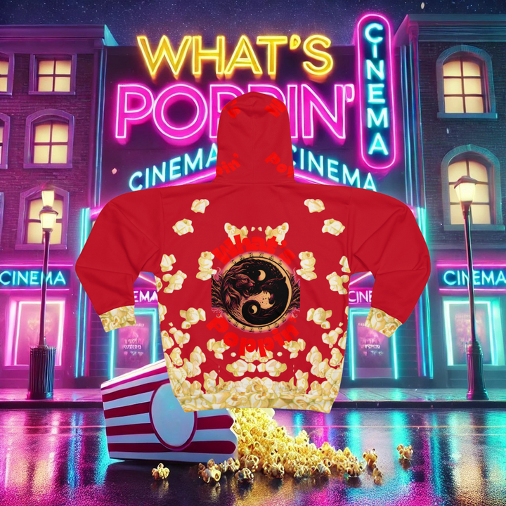 What's Poppin' Unisex Zip Hoodie V.3 (Dark Red)