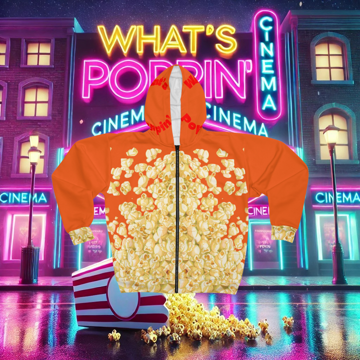 What's Poppin Unisex Zip Hoodie V.3 (Orange)