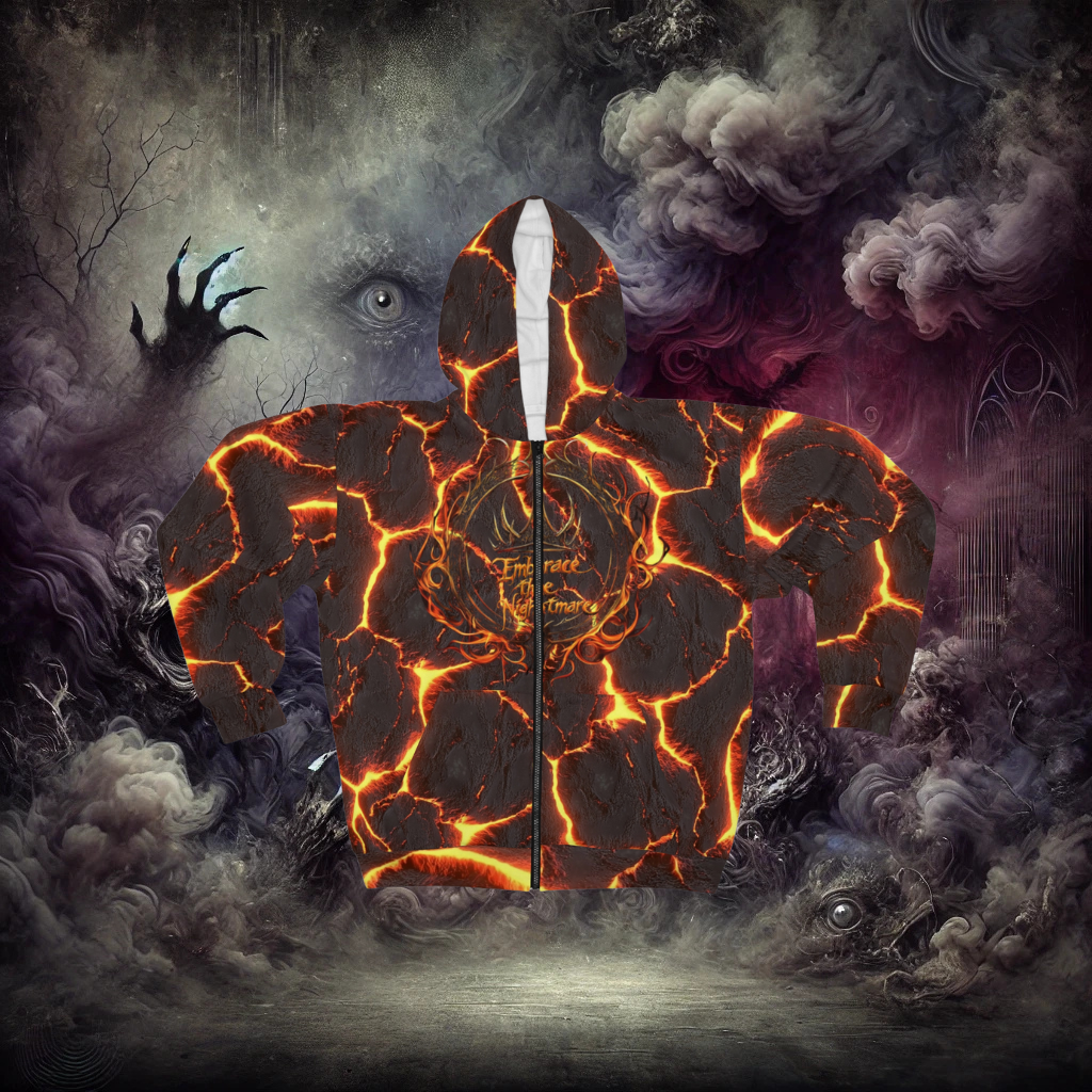 Embrace the Nightmare: The Flame Queens Wraith Unisex Zip Hoodie