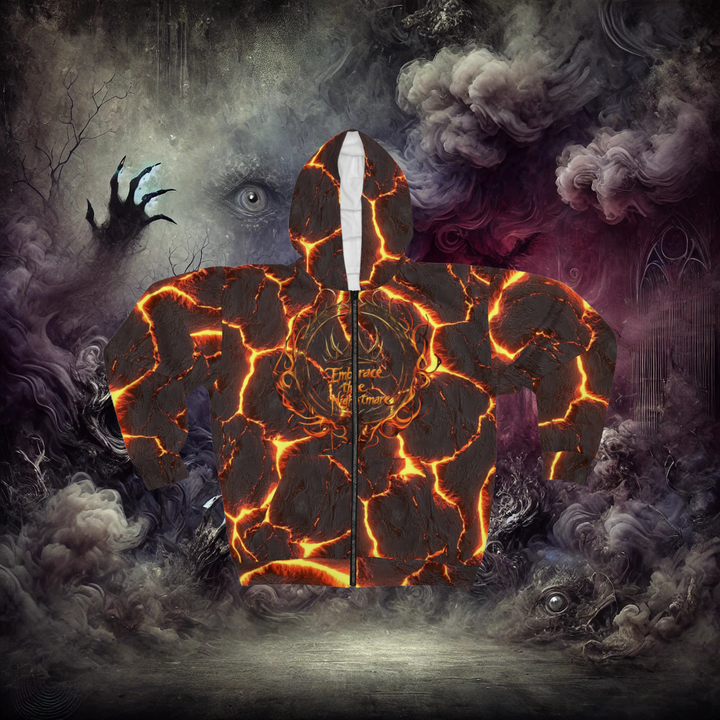 Embrace the Nightmare: The Flame Queens Wraith Unisex Zip Hoodie
