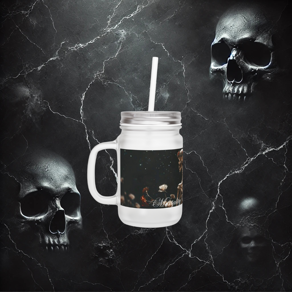 Mortality Embraced Moonlight Skeleton Mason Jar