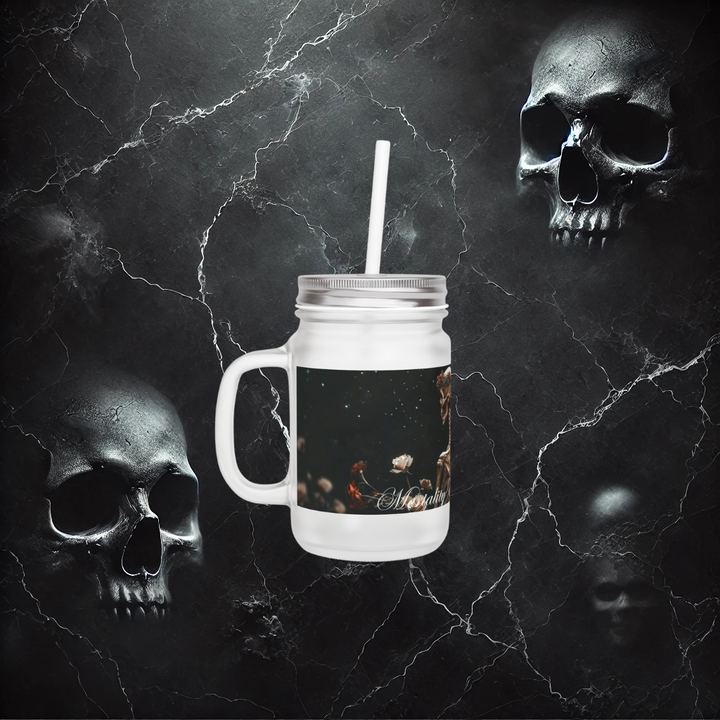 Mortality Embraced Moonlight Skeleton Mason Jar