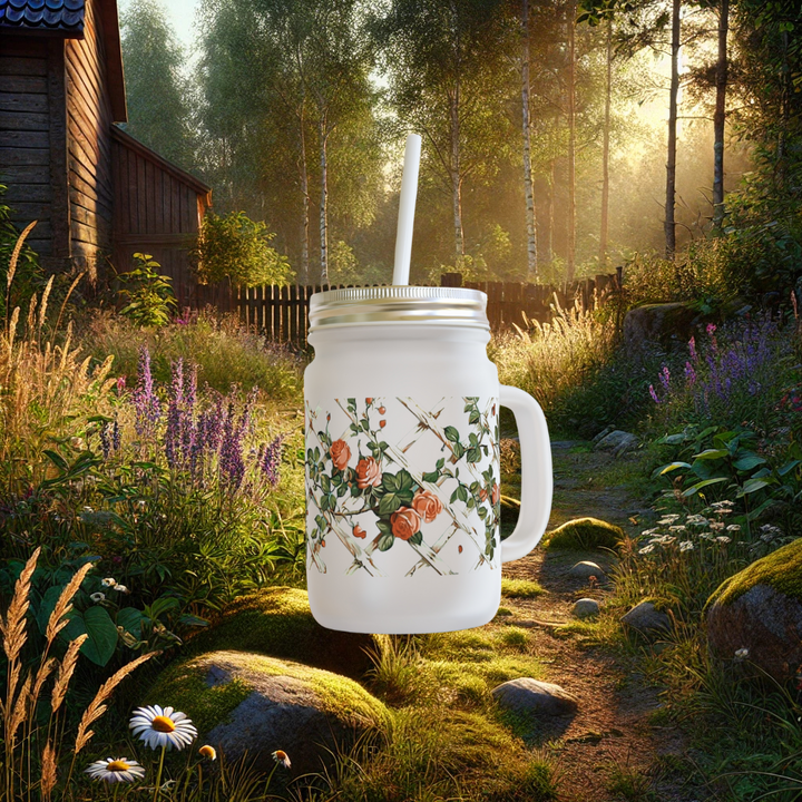 Cozy Cottage Rose Mason Jar