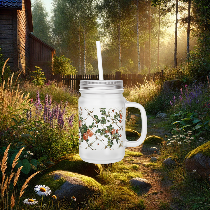 Cozy Cottage Rose Mason Jar