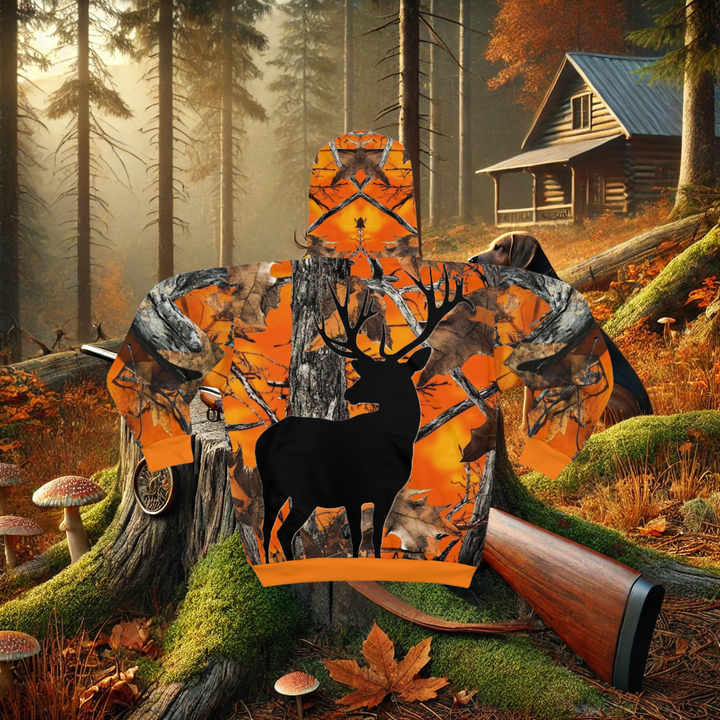 Hunters Haven White tail and Hunter orange camo Unisex Zip Hoodie