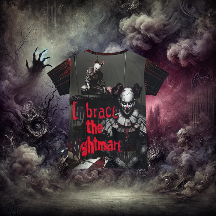 Embrace the Nightmare Chaotic Clowns Women's Short Sleeve Shirt