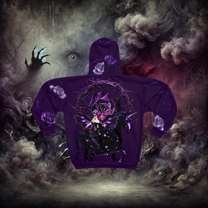 Embrace the Nightmare Fairytale of Fear Unicorn and Fairy Unisex Zip Hoodie