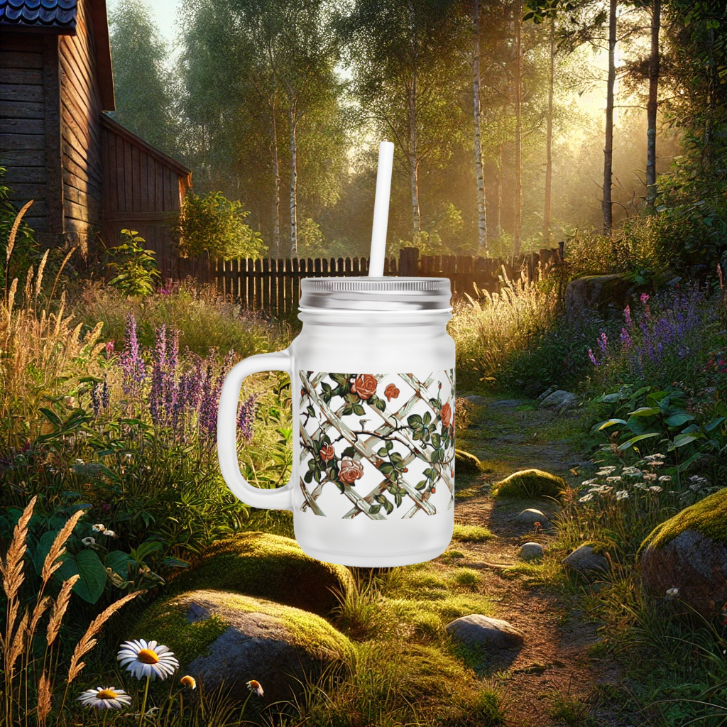 Cozy Cottage Rose Mason Jar