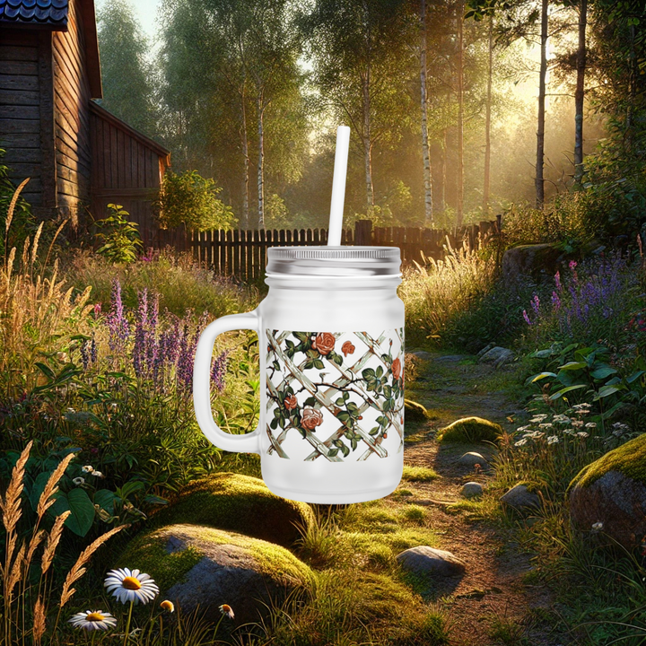 Cozy Cottage Rose Mason Jar