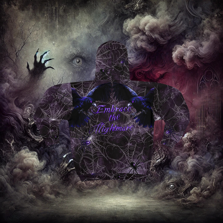 Embrace the Nightmare Queen of Shadows Unisex Zip Hoodie
