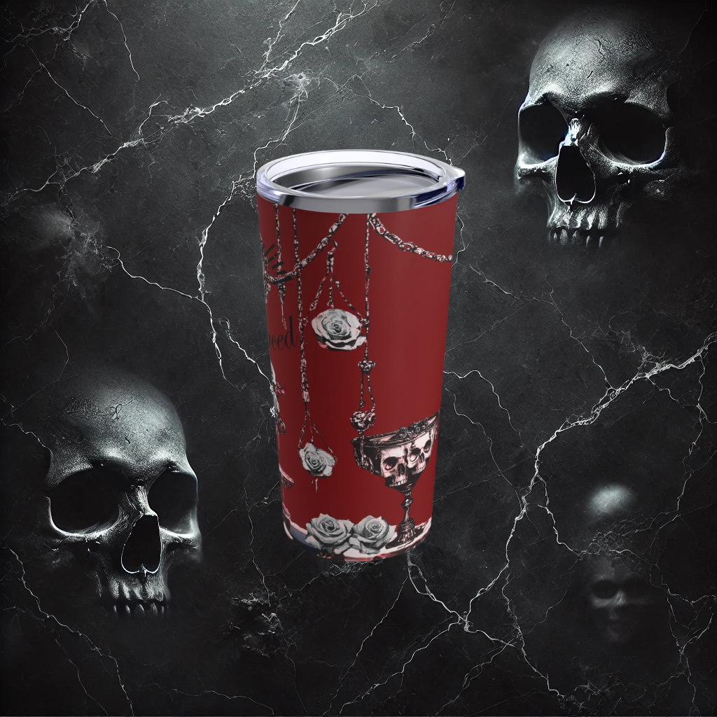 Mortality Embraced Macabre Grace Tumbler 20oz (Red)