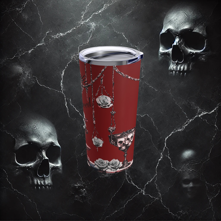Mortality Embraced Macabre Grace Tumbler 20oz (Red)