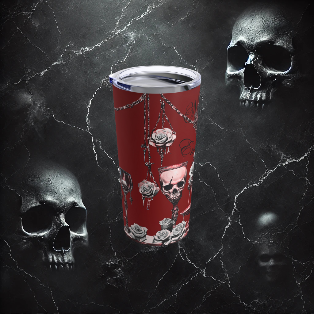 Mortality Embraced Macabre Grace Tumbler 20oz (Red)