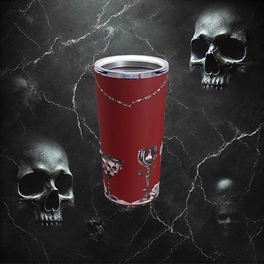 Mortality Embraced Macabre Grace Tumbler 20oz (Red)