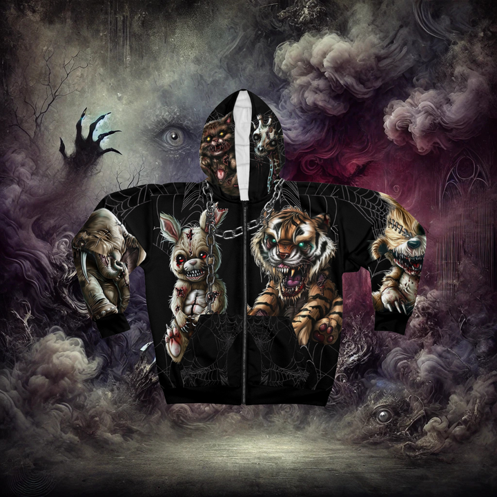 Embrace the Nightmare Killer Toys Unisex Zip Hoodie V.2