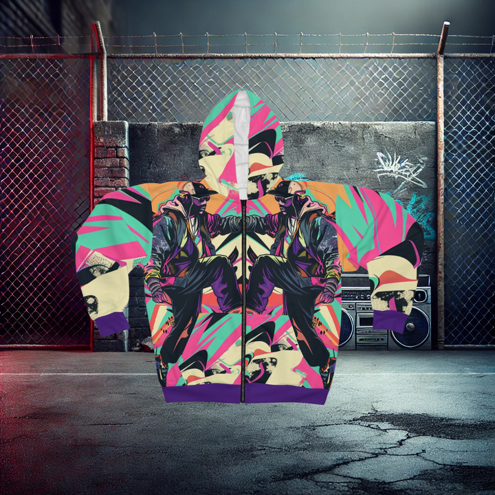 City Pulse Color-Splash Zip Up Hoodie