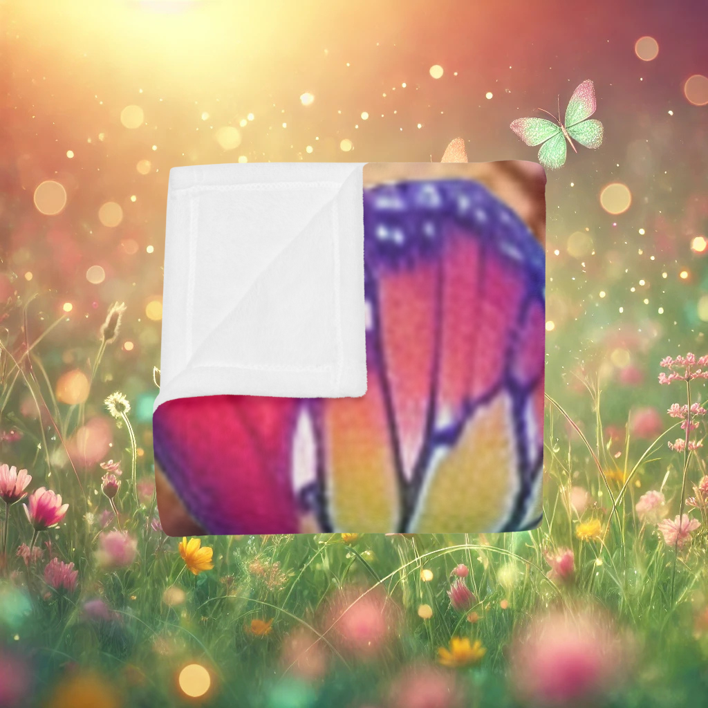 Psychedelic Butterfly Plush Fleece Blanket