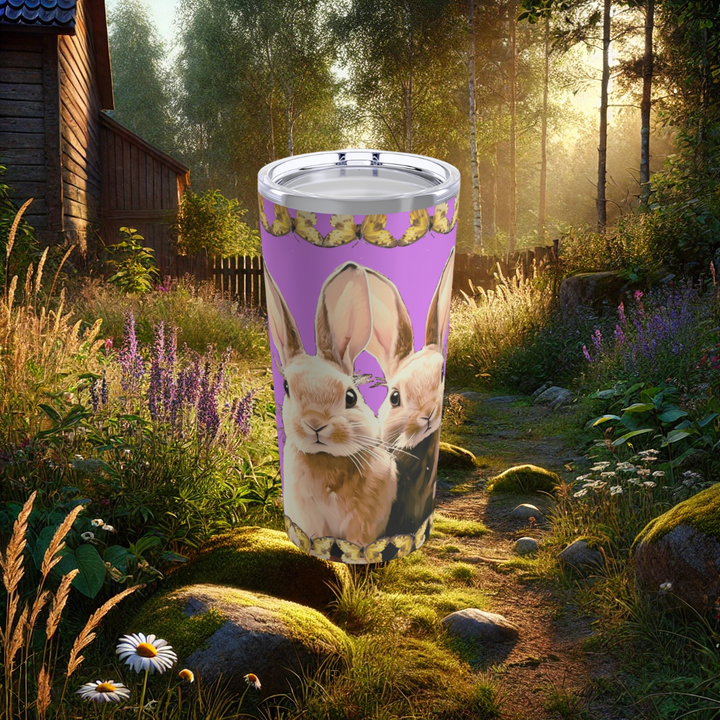 Cozy Cottage Bunny Tumbler 20oz (Light Purple)