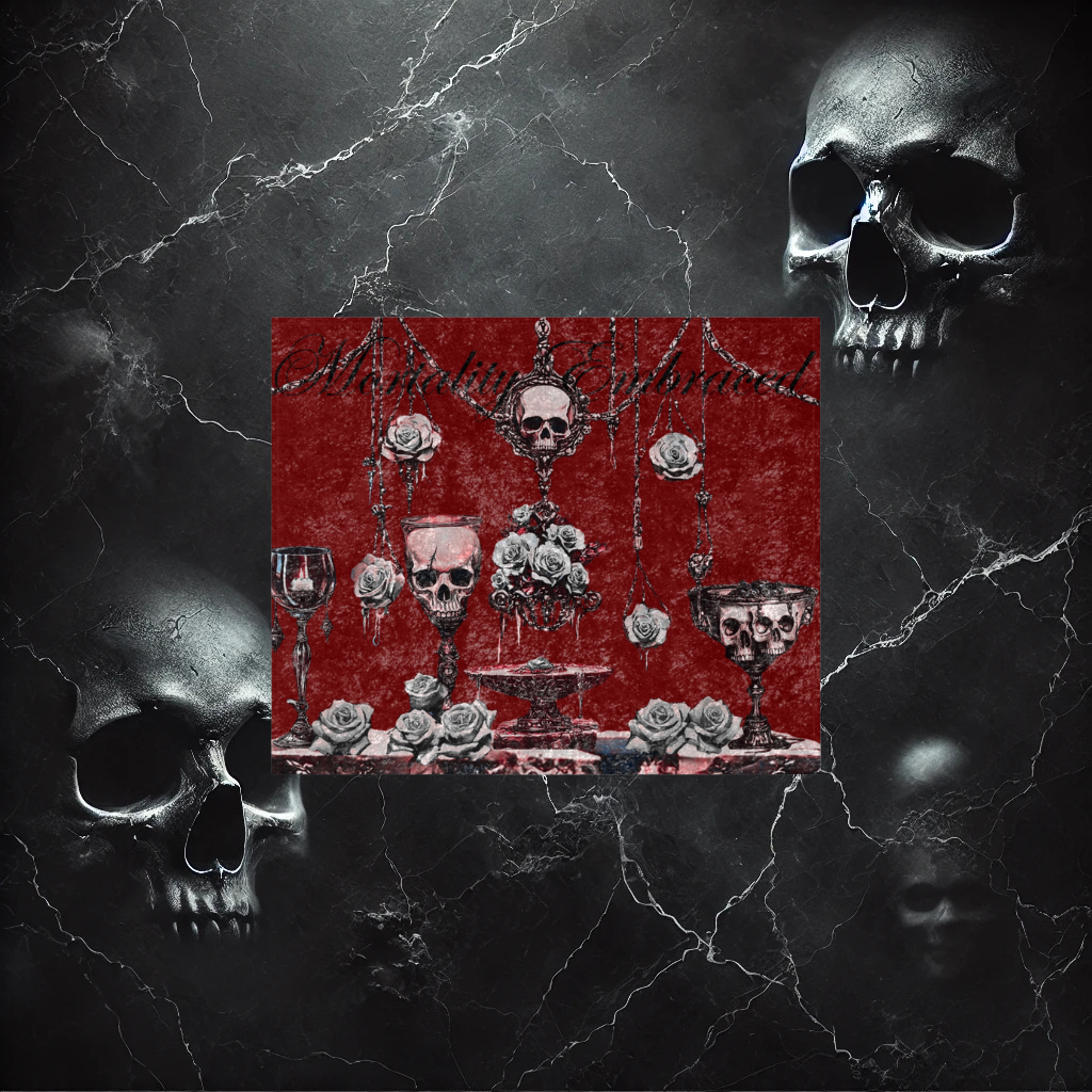 Mortality Embraced Macabre Grace Crushed Velvet Blanket (Red)