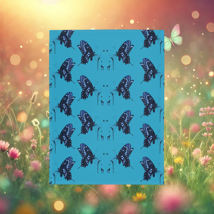 Blue Butterfly Plush Fleece Blanket