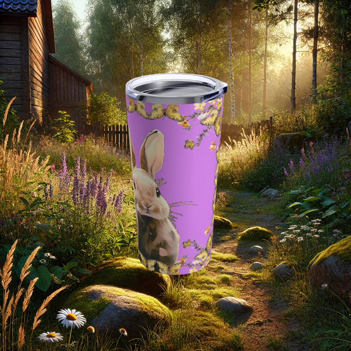 Cozy Cottage Bunny Tumbler 20oz (Light Purple)