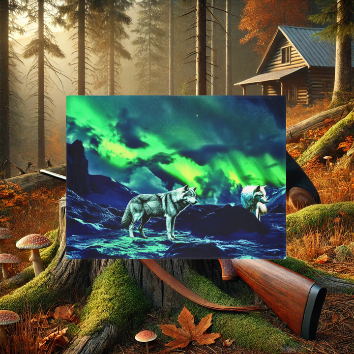 Hunters Haven Aurora Wolves Plush Fleece Blanket
