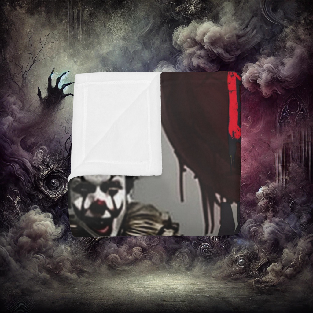 Embrace the Nightmare Chaotic Clowns Plush Fleece Blanket