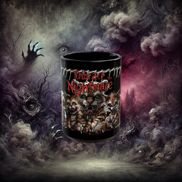 Embrace the Nightmare Killer Toys Black Mug (11oz, 15oz)