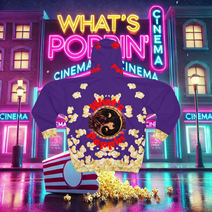 What's Poppin' Unisex Zip Up Hoodie V.3 (Bright Purple)