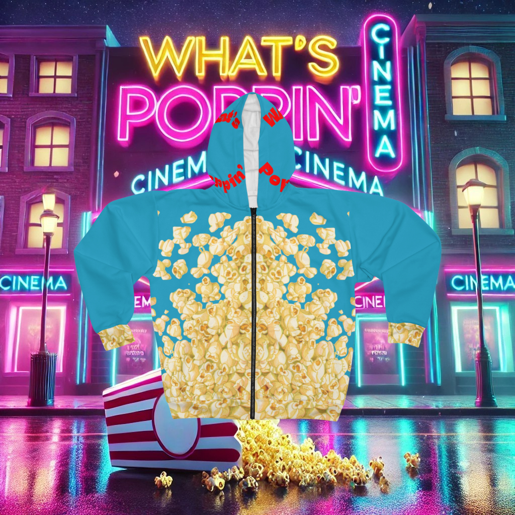 What's Poppin' Unisex Zip Up Hoodie V.3 (Bright Blue)