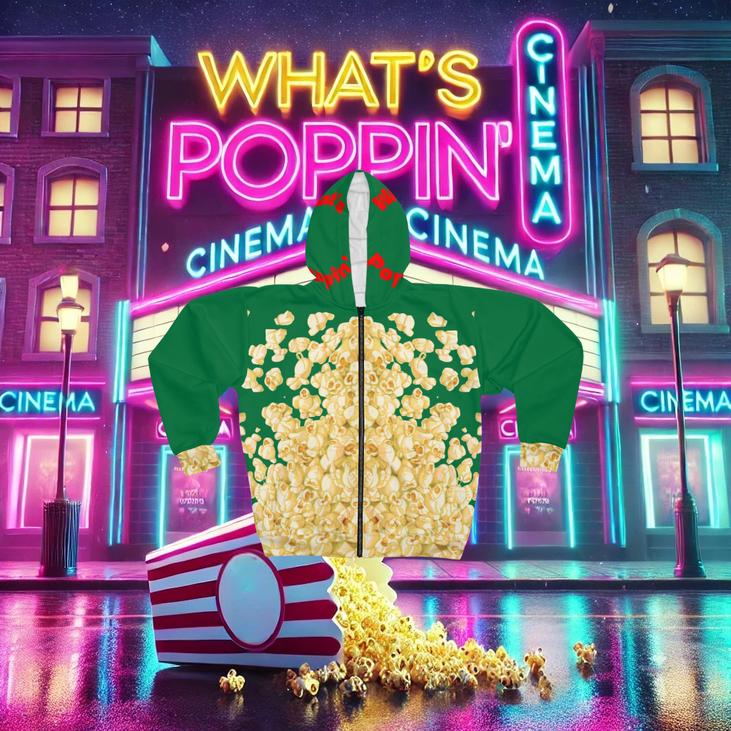 What's Poppin' Unisex Zip Hoodie V.3 (Green)